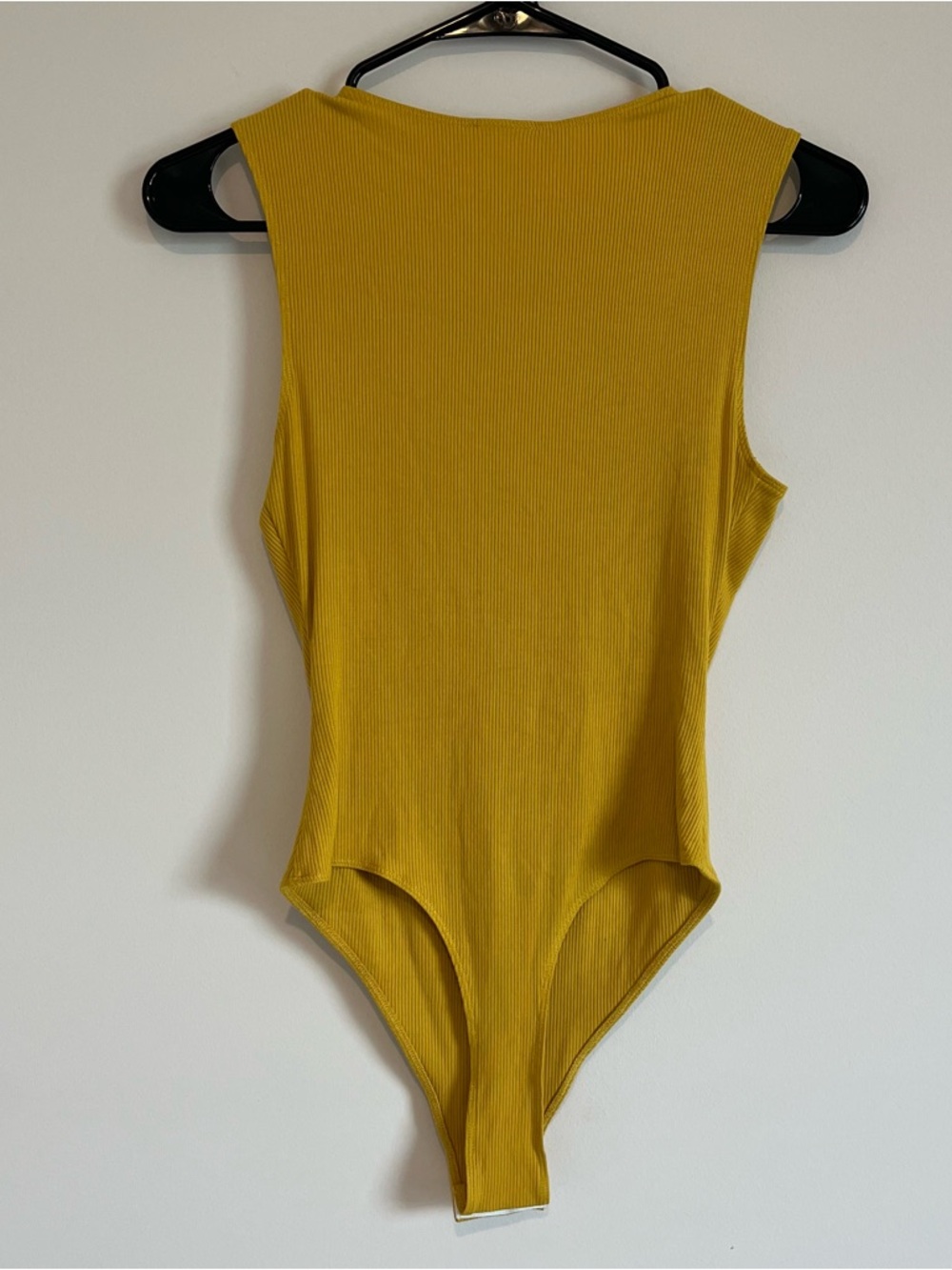 Kittenish Ribbed One-Piece Bodysuit - Mustard- Small - Picture 2 of 7